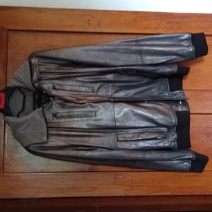 Marc Jacobs silver finish leather jacket.  Like new!!!